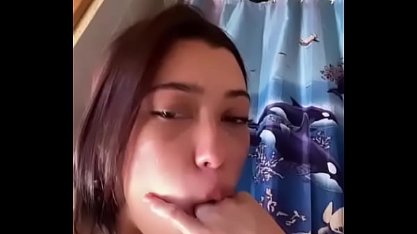 Stupid teen whore makes herself puke