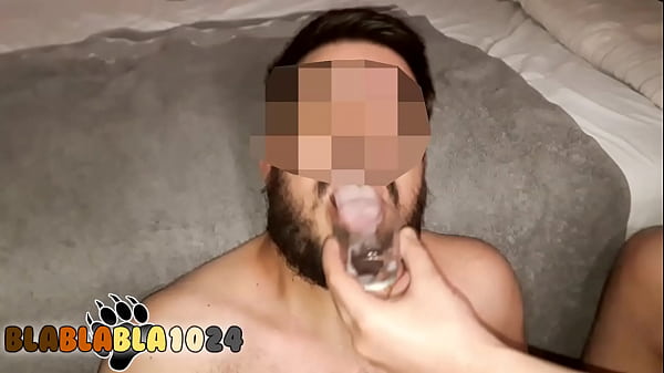 Sperm bull milked from behind, then feeded with...