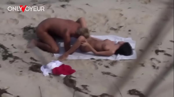 Beach Voyeur. Perfectly shaped teen having sex on a public beach