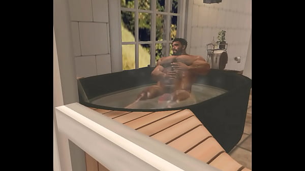 Drone catches handsome hunk cam heyward in bath...