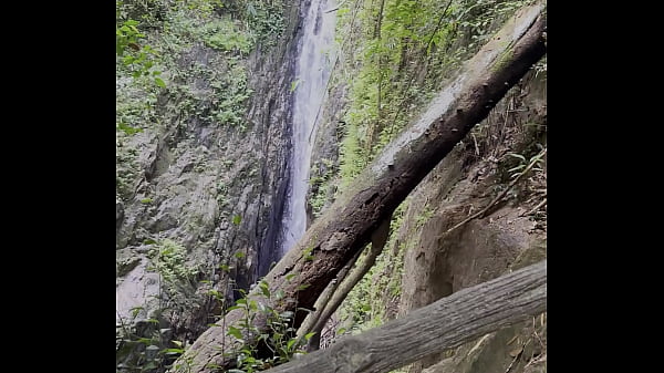 Monika Fox In Pink Top And Yellow Shorts Walks Through Jungle And Waterfalls (Free)