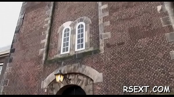 Concupiscent hooker gives a sexy blowjob and jerks off to finish