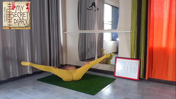 Nude yoga compilation. A woman in panties practices yoga in the gym. My Secret Diary. Long 6