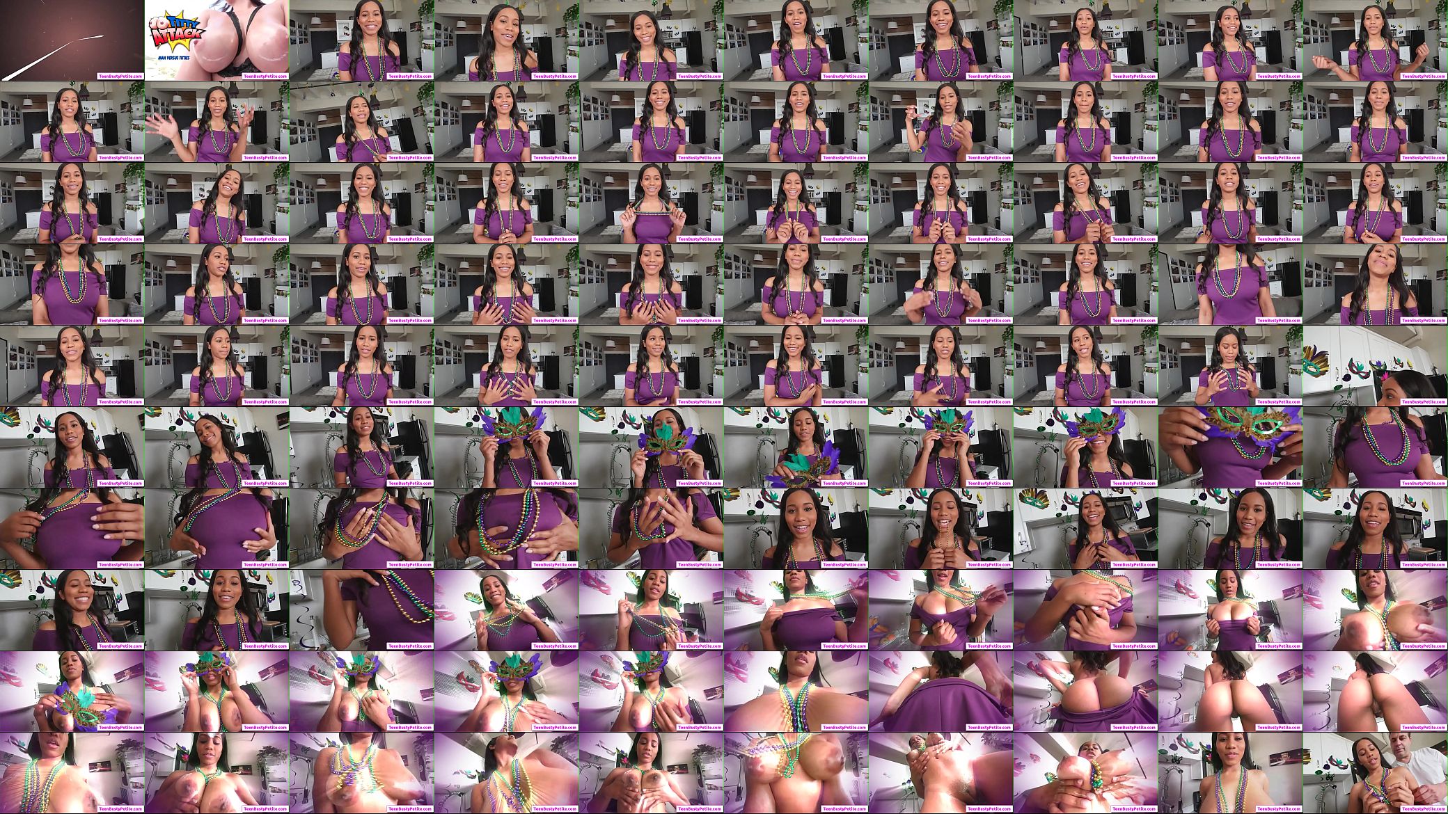Sexy ebony babe Jenna Foxx play with her natural big boobs and jiggle her booty 预览图