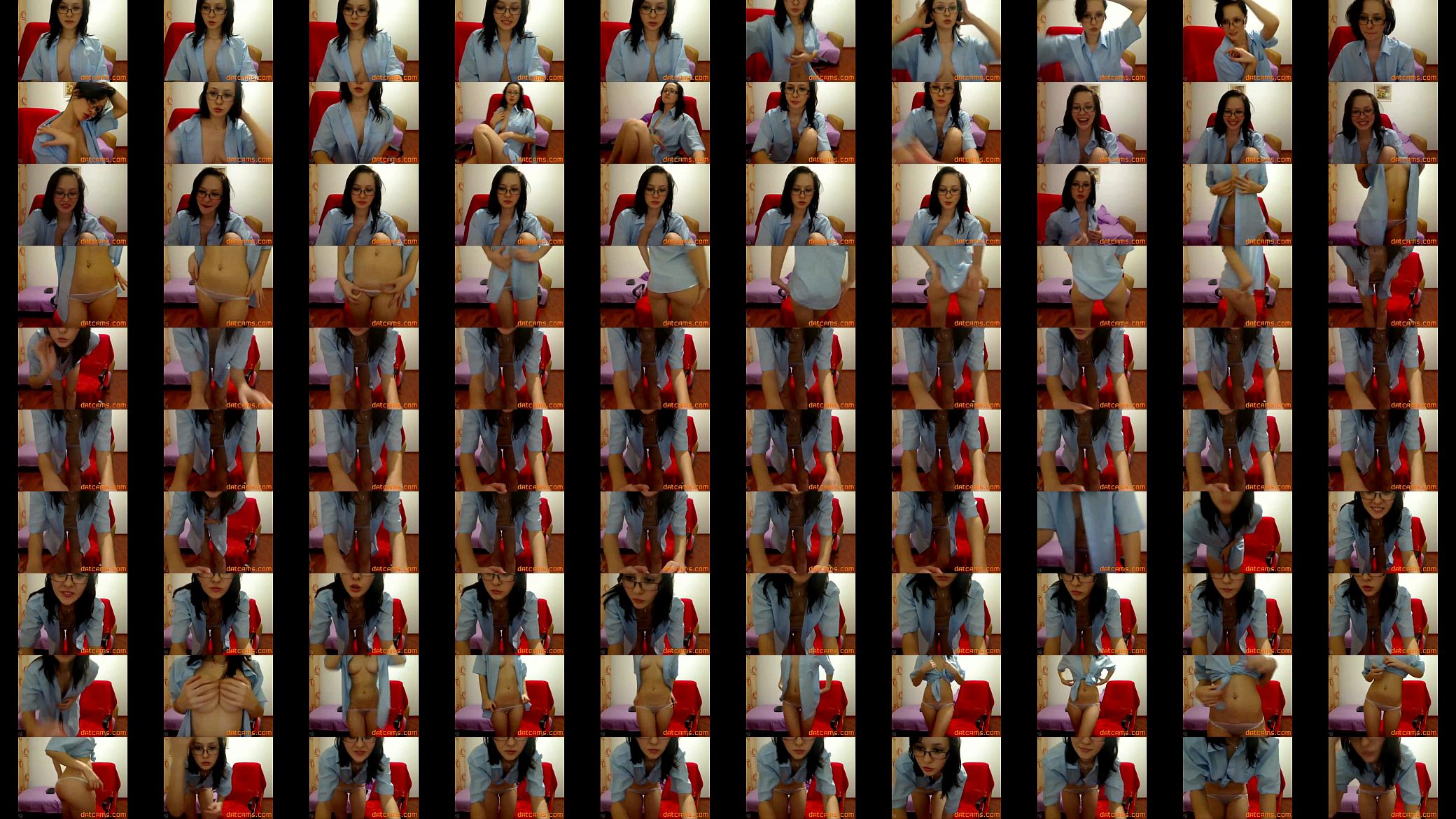 Teen With Glasses Geek Nasty on Webcam 预览图