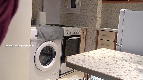 Stupid Maid Stuck in Washing Machine and Cum on her Big Ass