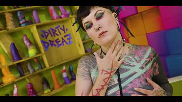 Tattooed Alt Teen Deepthroats & Gets Face Fucked POV by Her Punk BF – Sloppy BJ to Facial Cumshot