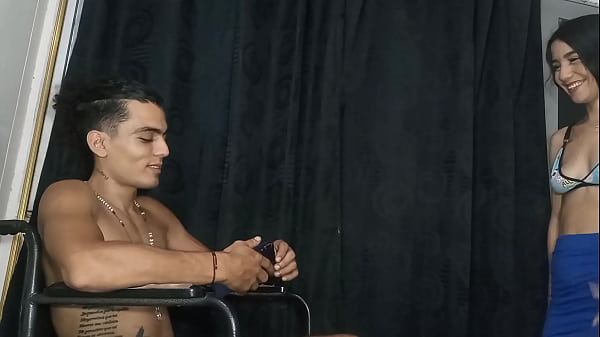 MY STEPBROTHER IS IN A WHEELCHAIR AND NEEDS HELP WITH HIS PENIS - homemade sex with my horny stepbrother REALLY WANTING TO HAVE SEX