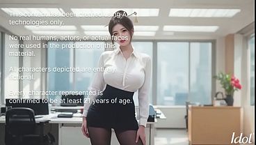 Sexy secretary helps relive stress by blowjob...[AI]