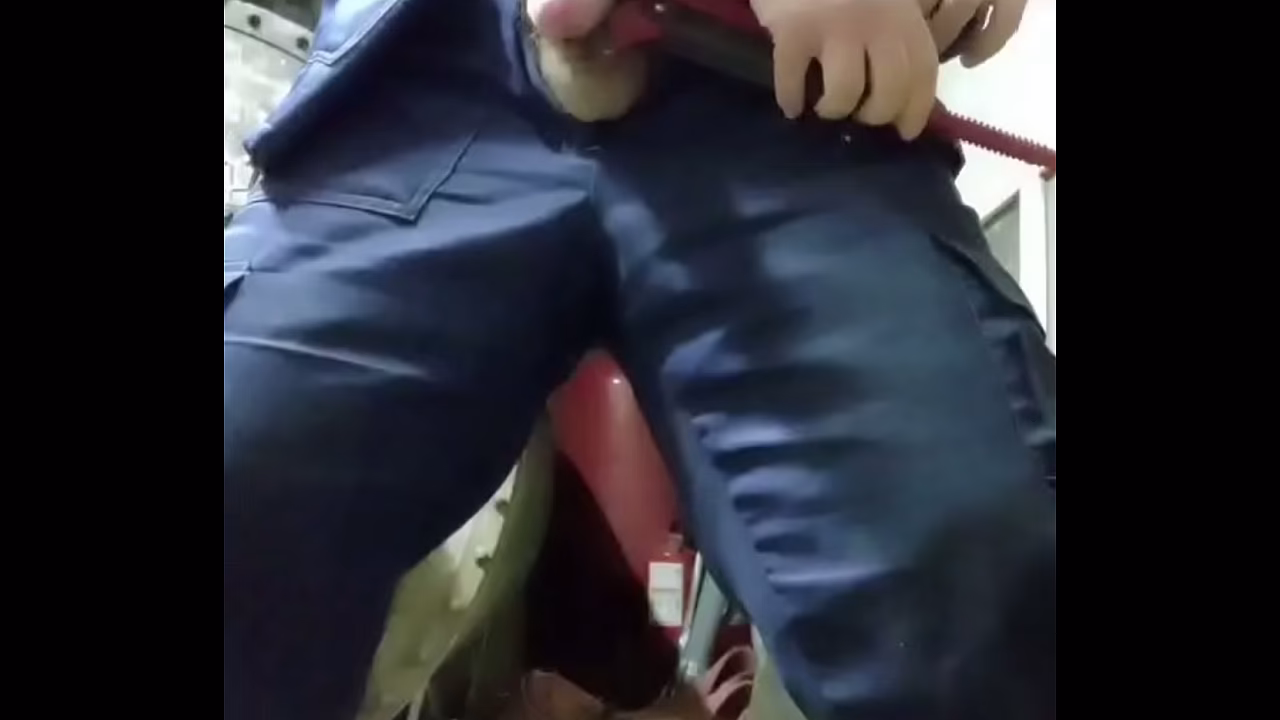 This construction worker'_s cock is so hard that he can only jerk it off with work tools!