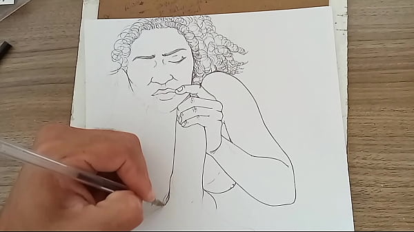 Iniciando desenho de Izadora Lina, simplesmente perfeita!