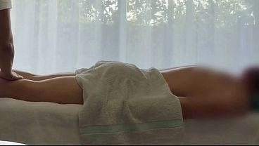 Asian massage with huge load of a caucasian guy