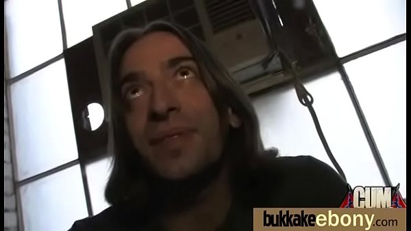 Ebony Cum Slut Hottie Bukkake Party 15