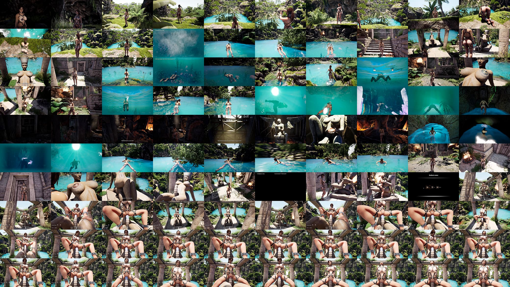 The statue&#039;s huge cock awakened in Lara Croft&#039;s pussy and then impregnated her. 3D Hentai Game 预览图