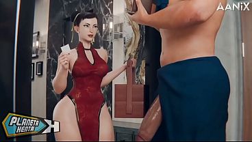 Chun-Li eats a big cock and enjoys it - Spanish Voice