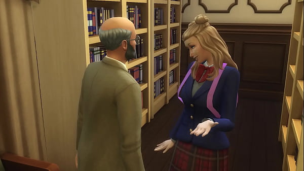 Download Video - Blonde Teen Having Fun with Old Guy &lpar;The Sims 4&rpar;