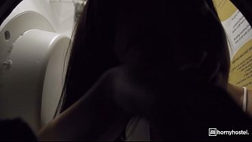 Squirting Brunette Nearly Caught by Janitor While Fucking part 1