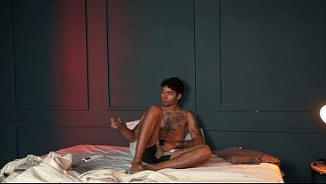 Slim stepsister behaves herself when she's alone at home with her heavily tattooed stepbrother.