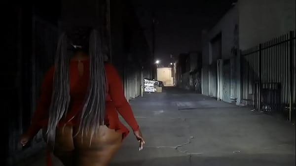 black submissive bbw in alley