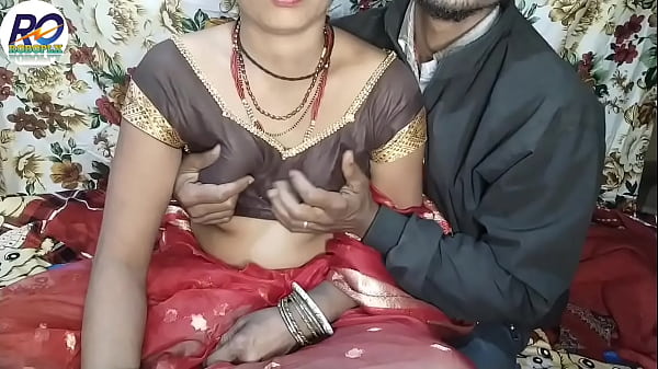 Download Video - Great sex with Bhabhi in red saree and after removing the black blouse&comma; opportunity to squeeze the boobs and ass fuck Hindi audio Claire Vais