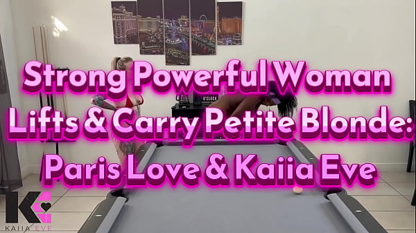Strong Powerful Woman Lifts & Carry Petite Blonde - Paris Love & Kaiia Eve