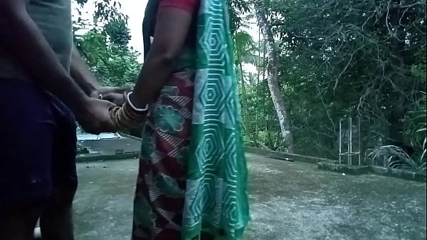 Neighbor bhabhi caught shaking cock on the roof of the house then got him fucked