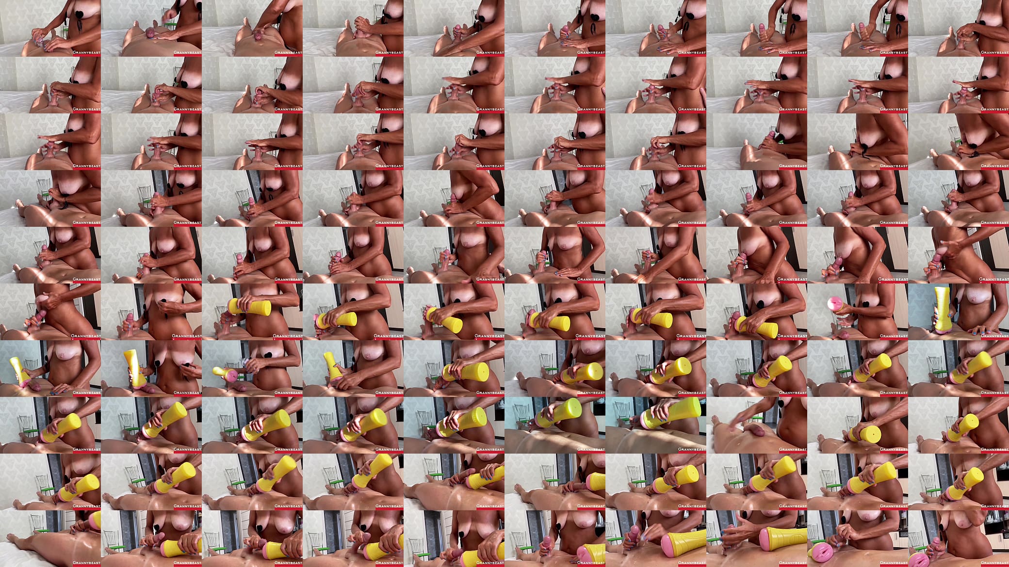 Granny cock massage flashlight semen 预览图