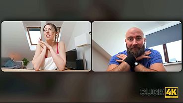 CUCK4K. A morning video call turns into Cheating right in front of her Boyfriend