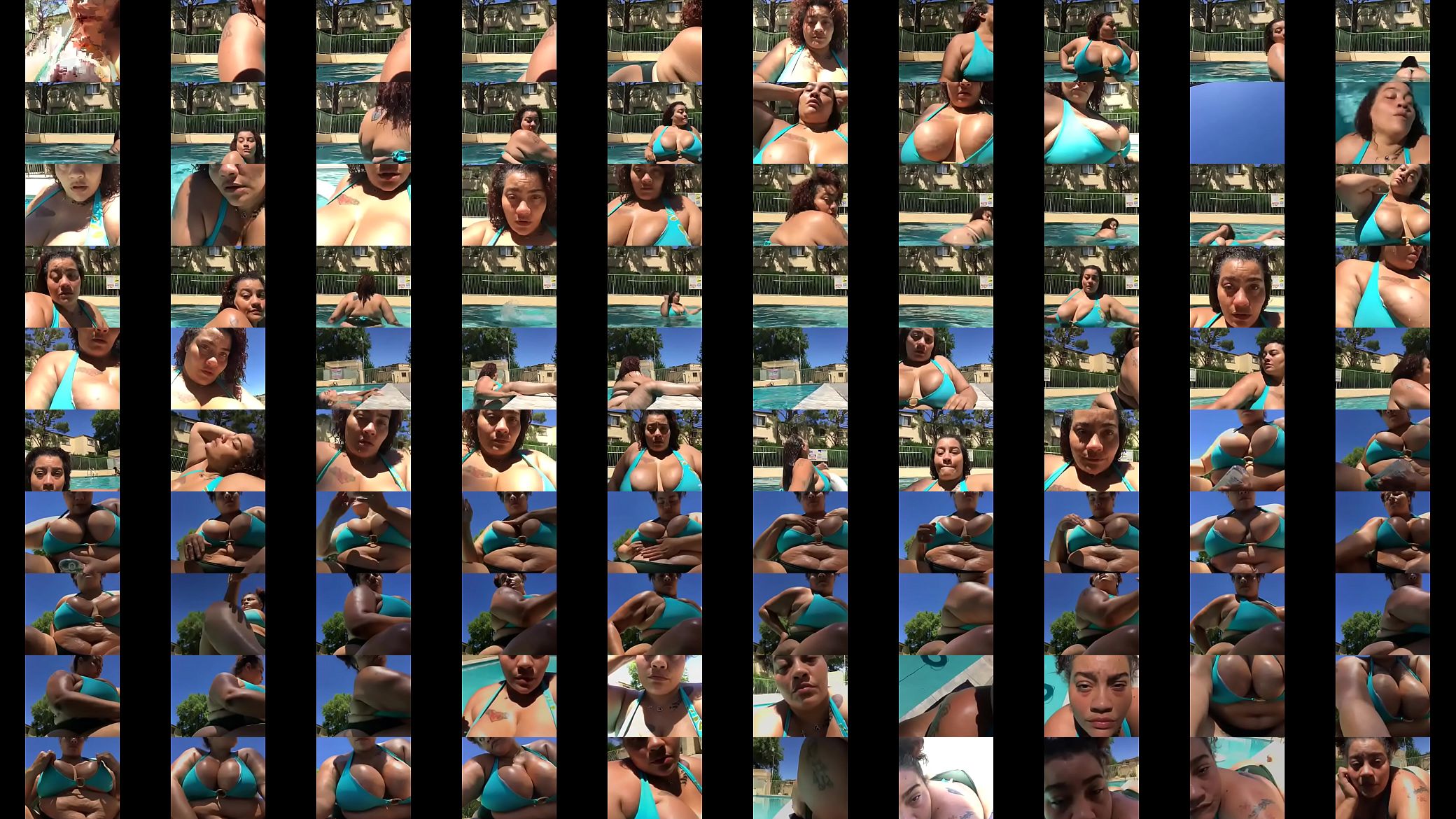 Busty BBW Teasing In Pool With Bikini On 预览图