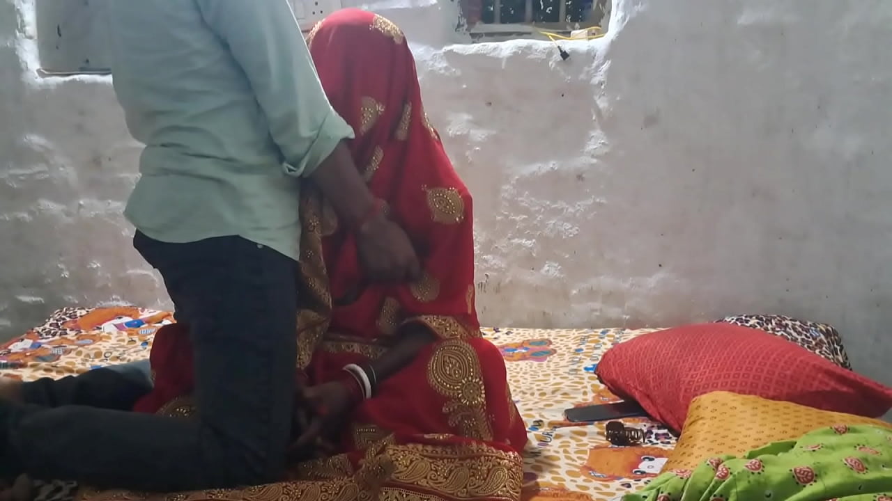 Newly married hot couple romance in hotel