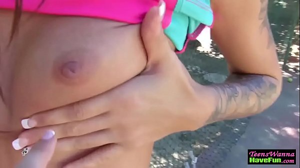 Teen facialized outdoors
