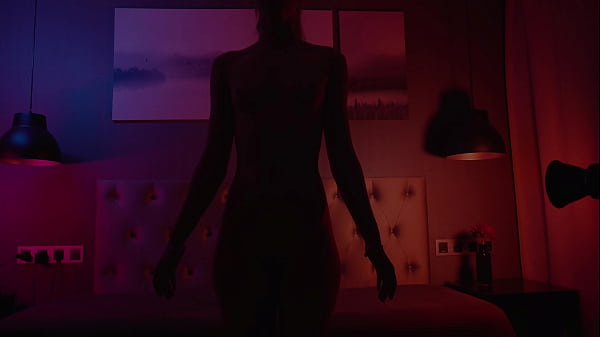 Sensual sexy dark body moves incredibly in the colors