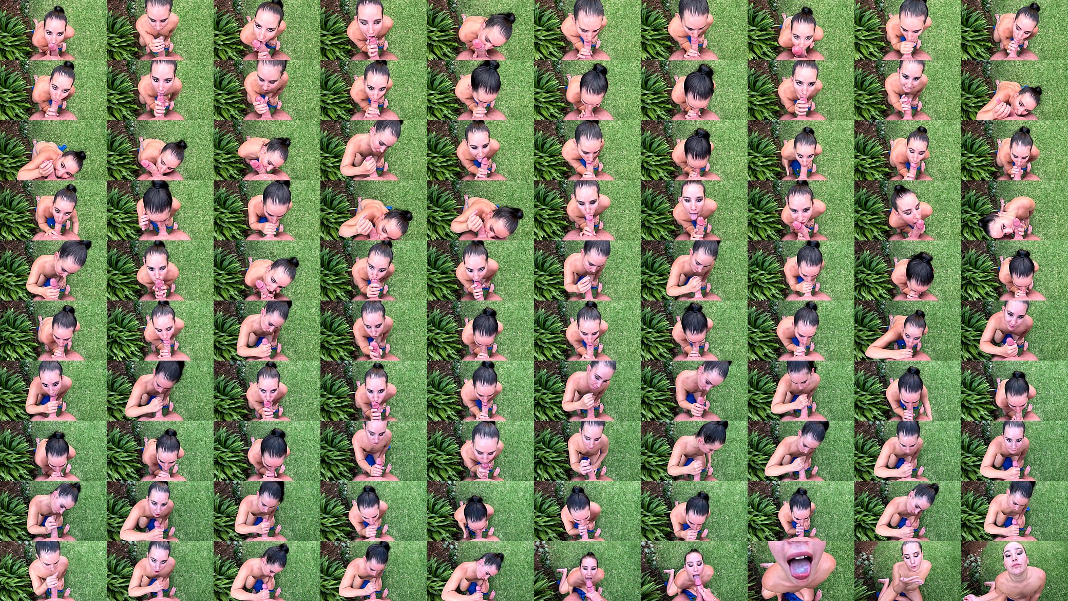 Brunette swallows cum after giving a sexy POV garden blowjob and handjob 预览图