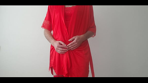 Download Video - Crossdresser masturbating in red lingerie&period;