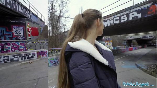 Kinuski fucks a big Spanish cock outside under a tunnel