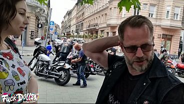 Big Natural Tits Russian cutie Lilith hardly fucked by biker on holidays
