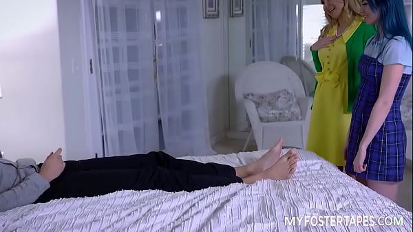 This is how you correct a rebellious Foster girl by stripping her naked and giving her a lot of affection from her new Foster father's big cock and his wife's tongue.