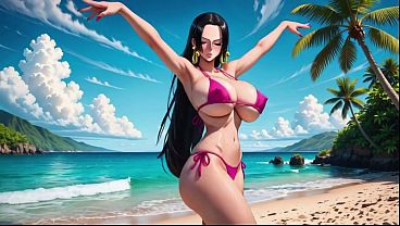 One Piece Babes - One Piece female characters dancing in bikini topless and nude - AI Generated 13 min
