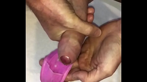 Slow motion cum shot on pink gusset