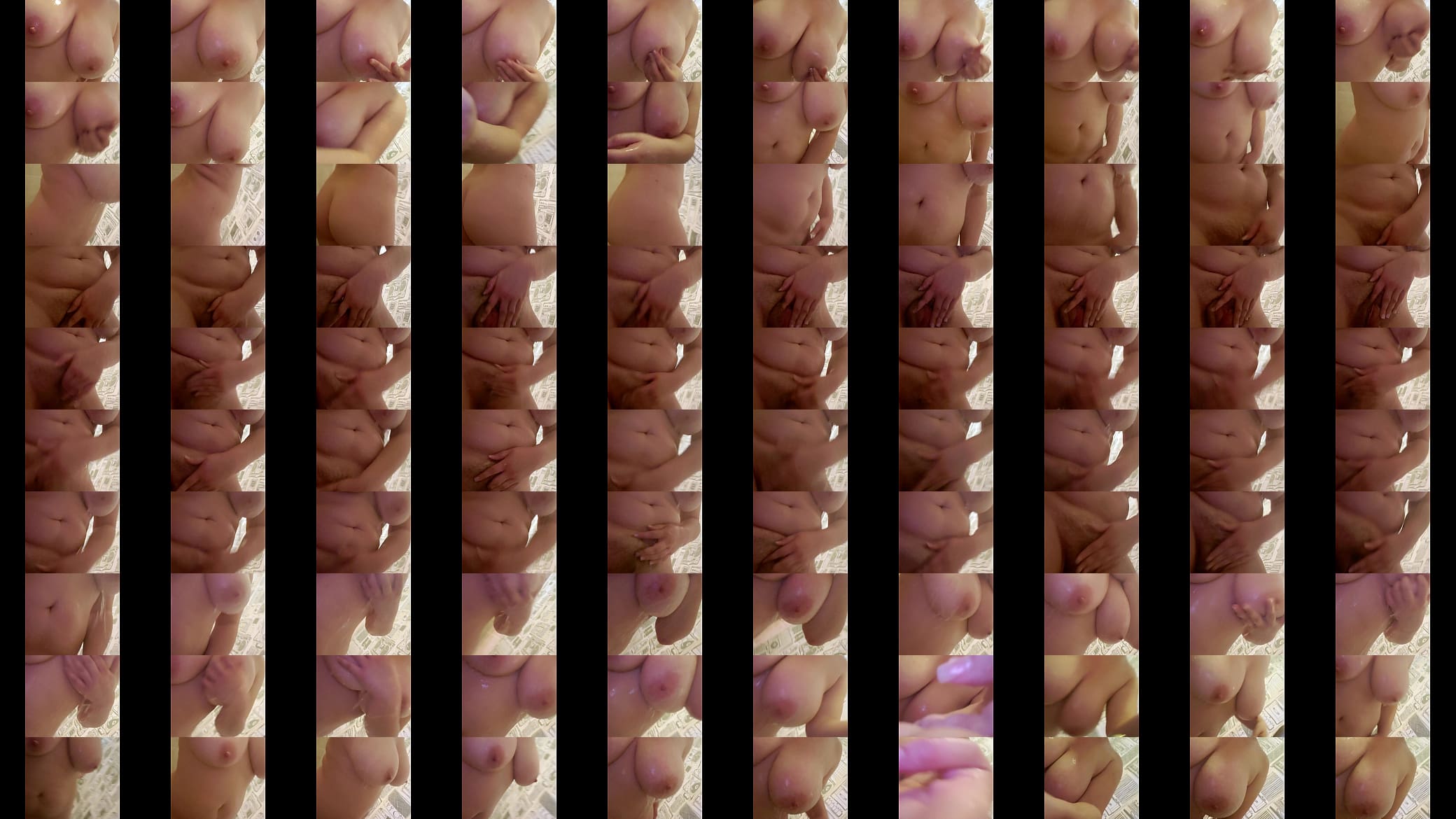 Rubbing fat white pussy and tits in shower 预览图