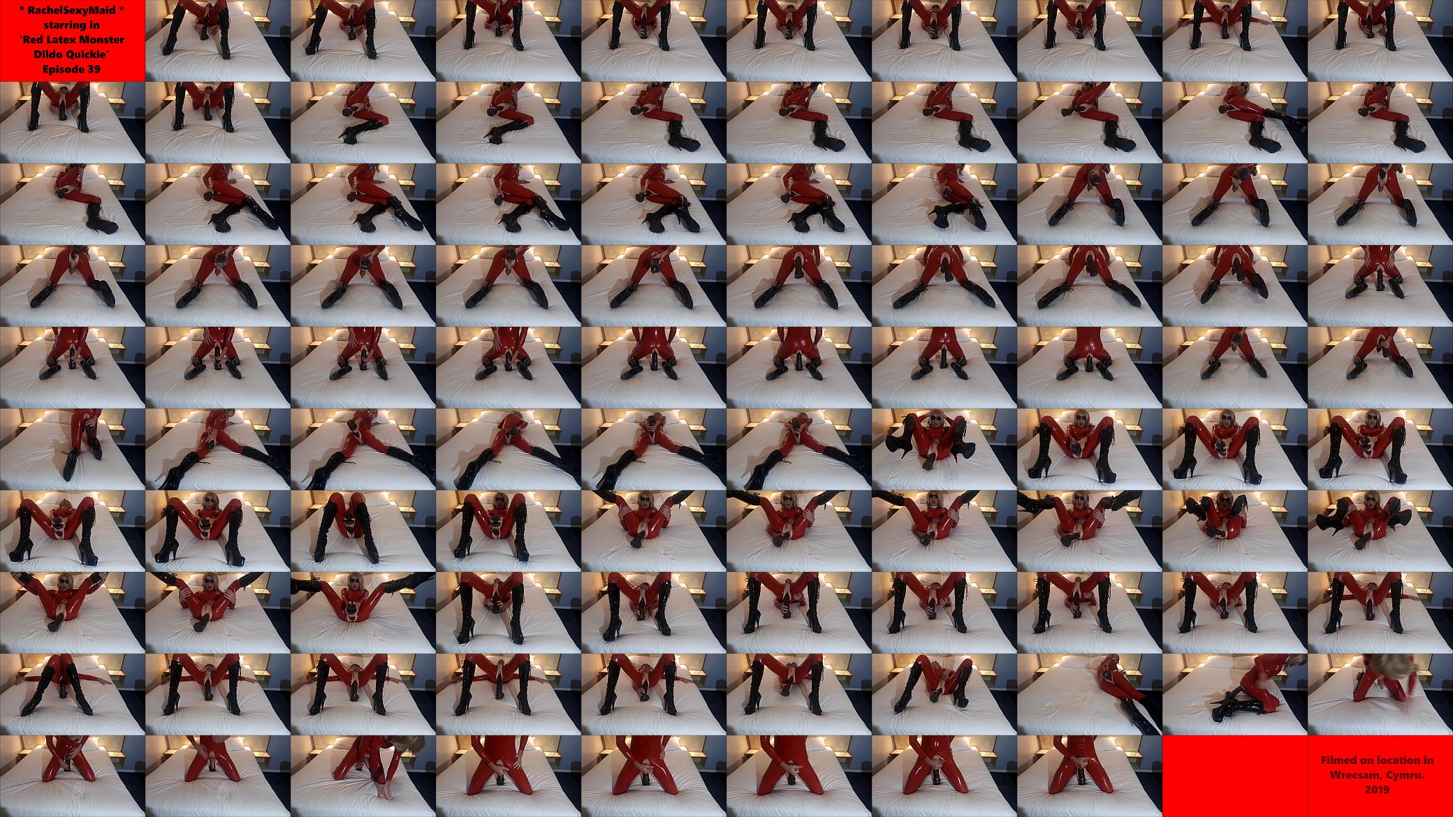 RachelSexyMaid 39 Red Latex Catsuit Monster Dildo Session 预览图