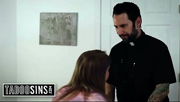 Rebellious Slut Seduces the Priest Her Stepmom Invited Over to Teach Her a Lesson