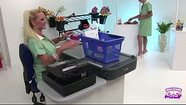 Two slutty sale assistants want to give their customers the best experience