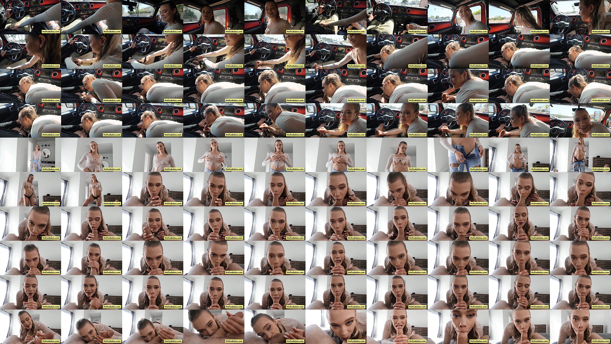 Horny slutty blonde sucking dick while her friend is driving - Chloe Rose, Charles Dera 预览图