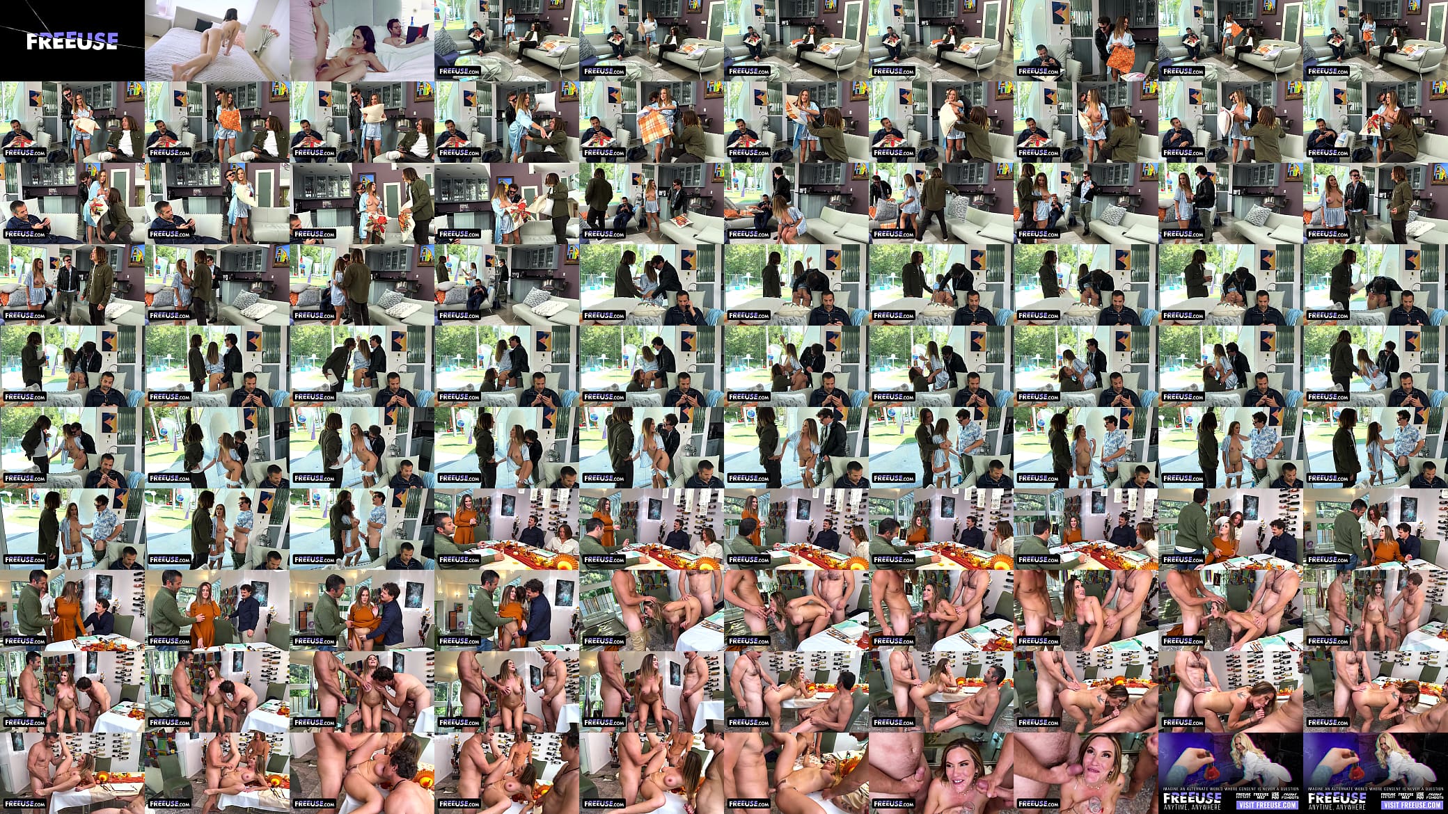 Freeuse Wanksgiving: Three Cocks, One Milf 预览图