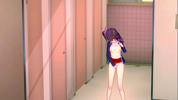 Download Video - Hentai girl masturbating in the school's bathroom