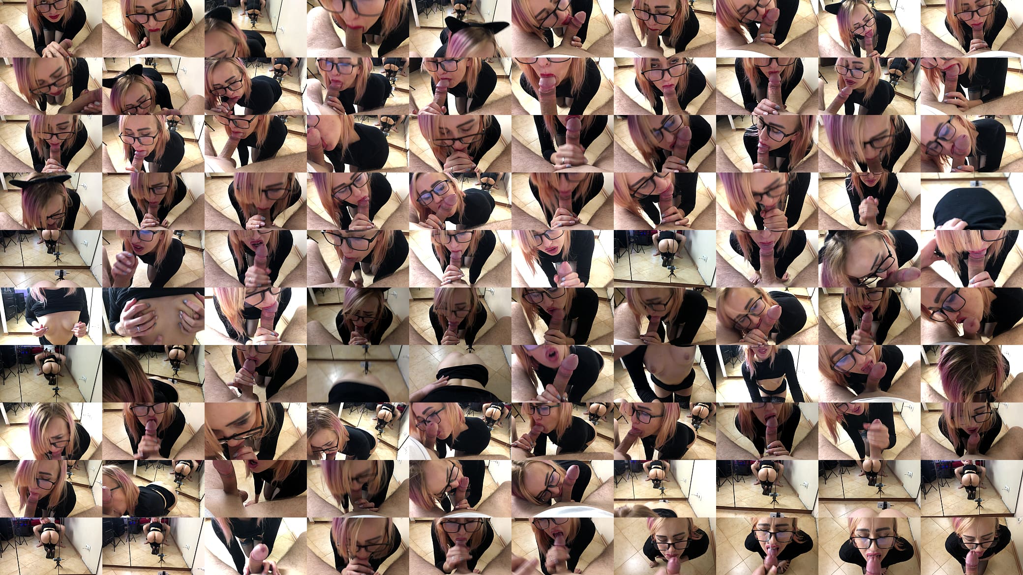 POV - blowjob from student with glasses, cum on face (18yo) 预览图