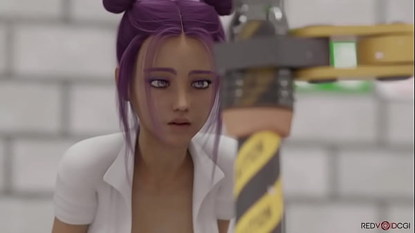 All The Way Through by Redvoidcgi (Futanari impaled by a machine has the best orgasm ever)