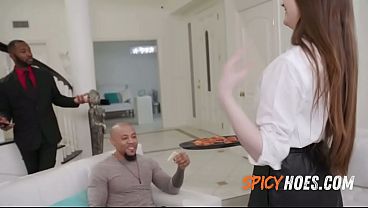 Hot Waitress Gangbanged at Dinner Party - Hazel Moore