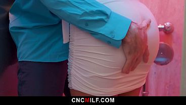 Slutty Bathroom Attendant Fucks Club-Goers Anissa and Brick in a Nasty Threesome